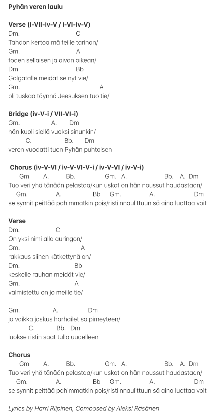 Chords and lyrics